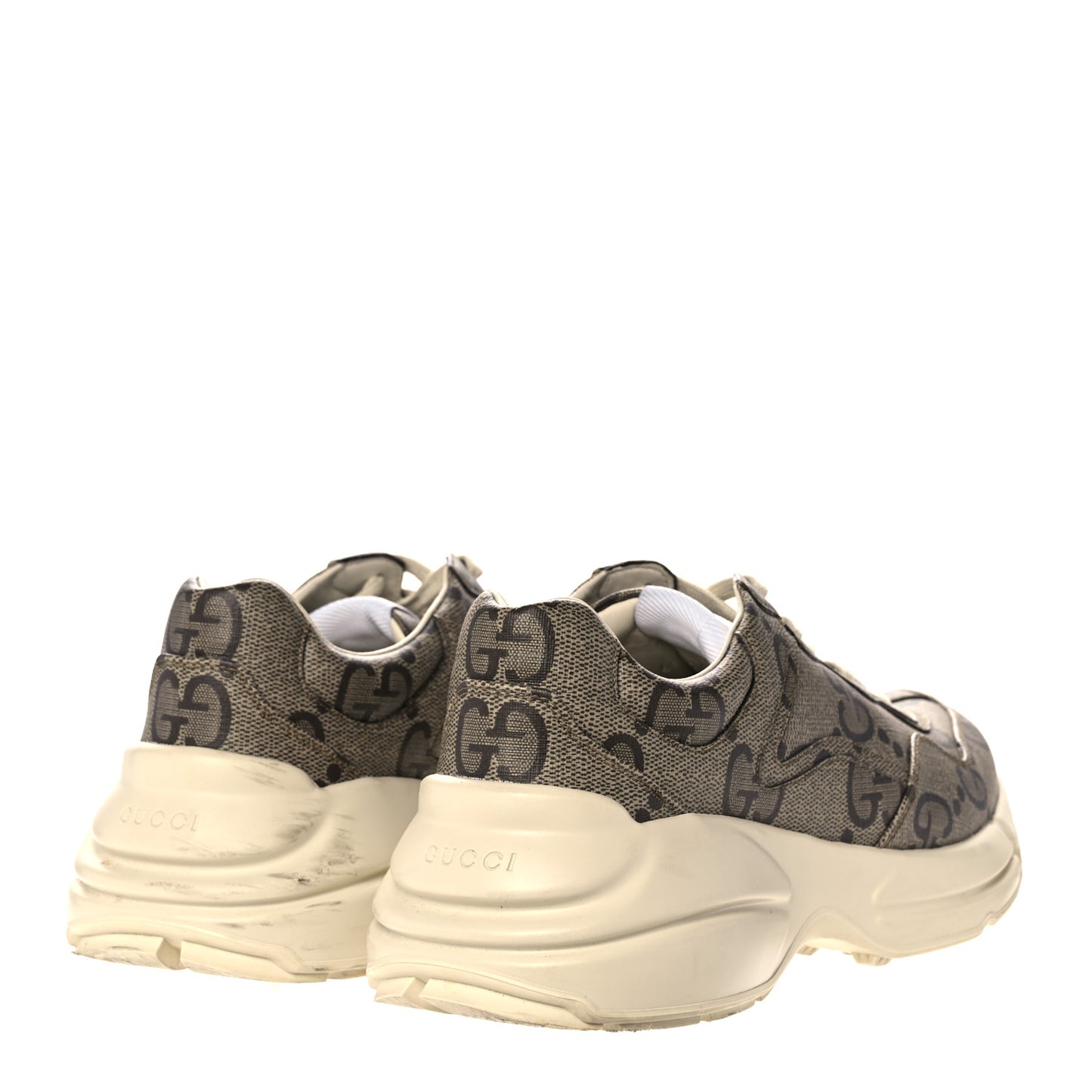 Maxi GG Supreme Monogram Gucci 100 Mens Rhyton Sneakers 8.5 Beige Ebony