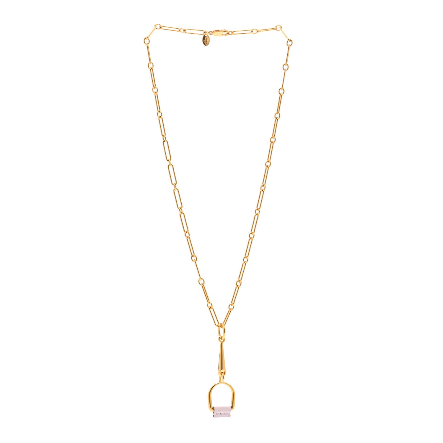 Hermes Swift Small Heritage Equestre Pendant Necklace Mauve Pale 3 of 4