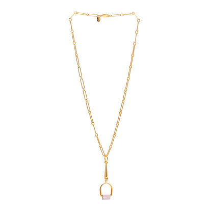 Hermes Swift Small Heritage Equestre Pendant Necklace Mauve Pale 3 of 4