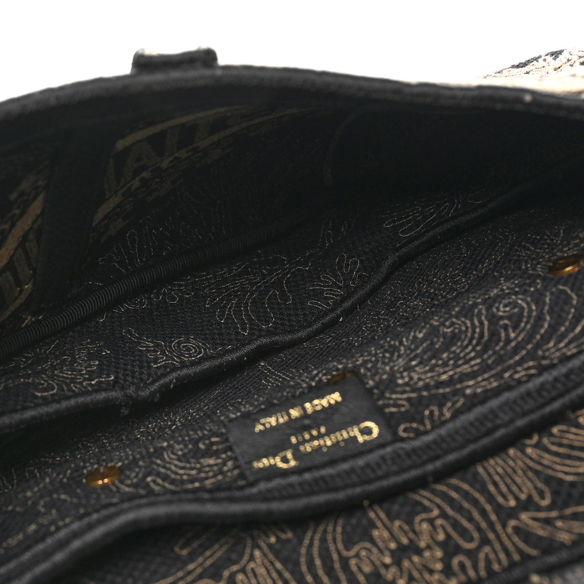 Canvas Embroidered Ornamental Cornely Saddle Bag Black Beige