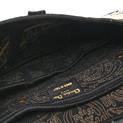 Christian Dior Canvas Embroidered Ornamental Cornely Saddle Bag Black Beige 5 of 10