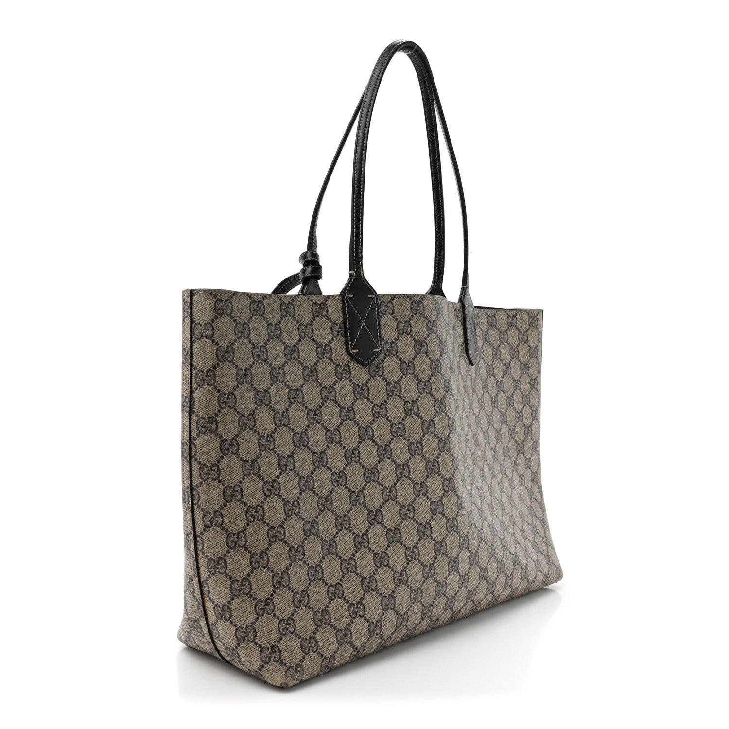 Gucci Calfskin GG Supreme Monogram Medium Reversible Tote Dark Brown 4 of 26