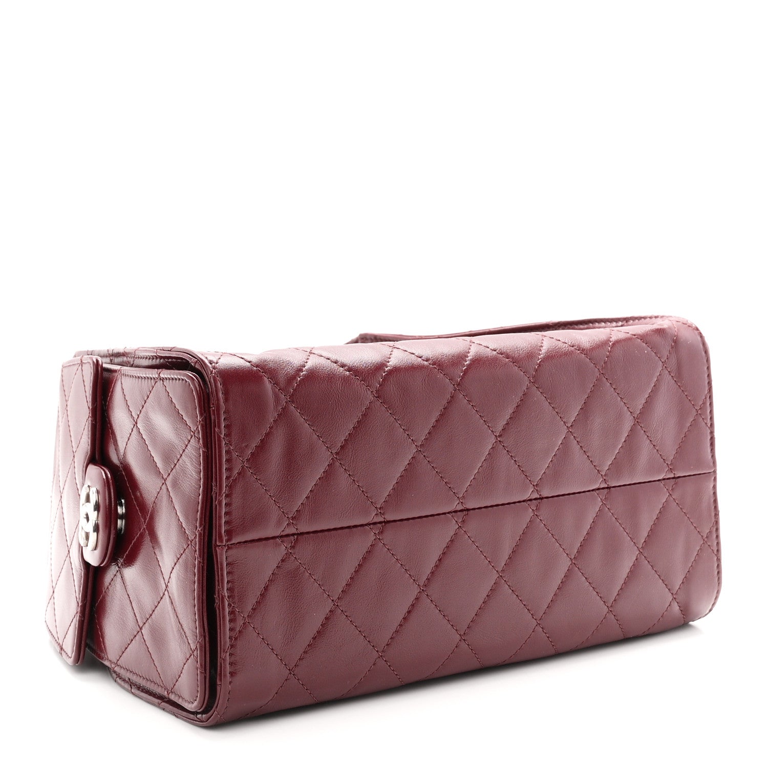 Chanel Shiny Calfskin Quilted Small Chanel 25 Handbag Burgundy 4 of 10