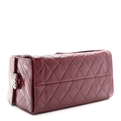 Chanel Shiny Calfskin Quilted Small Chanel 25 Handbag Burgundy 4 of 10