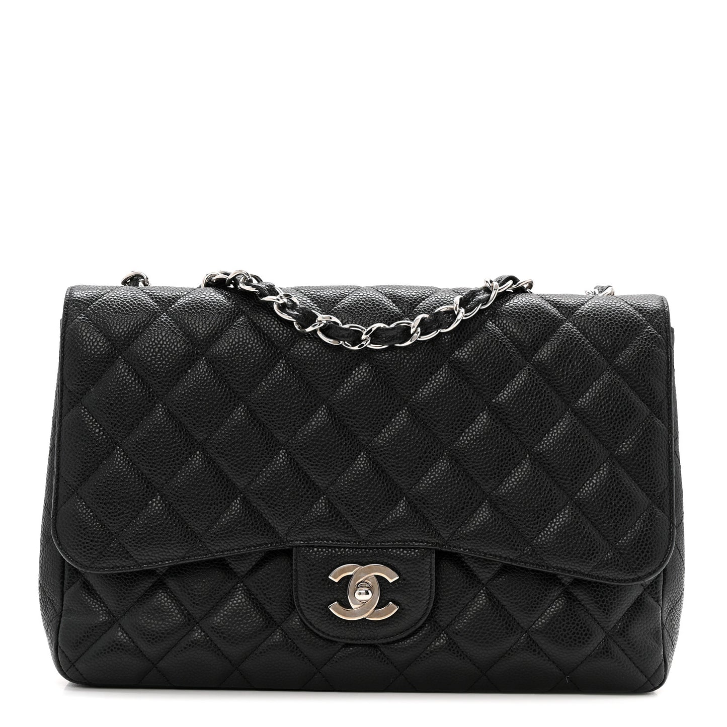 Caviar Quilted Jumbo Single Flap Black