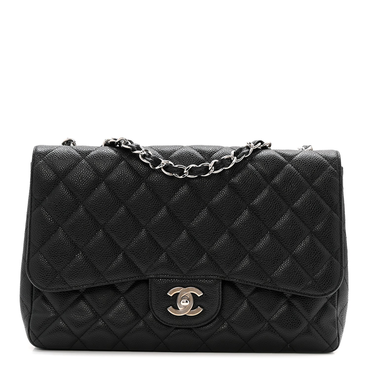 Chanel Caviar Quilted Jumbo Single Flap Black 1 of 15