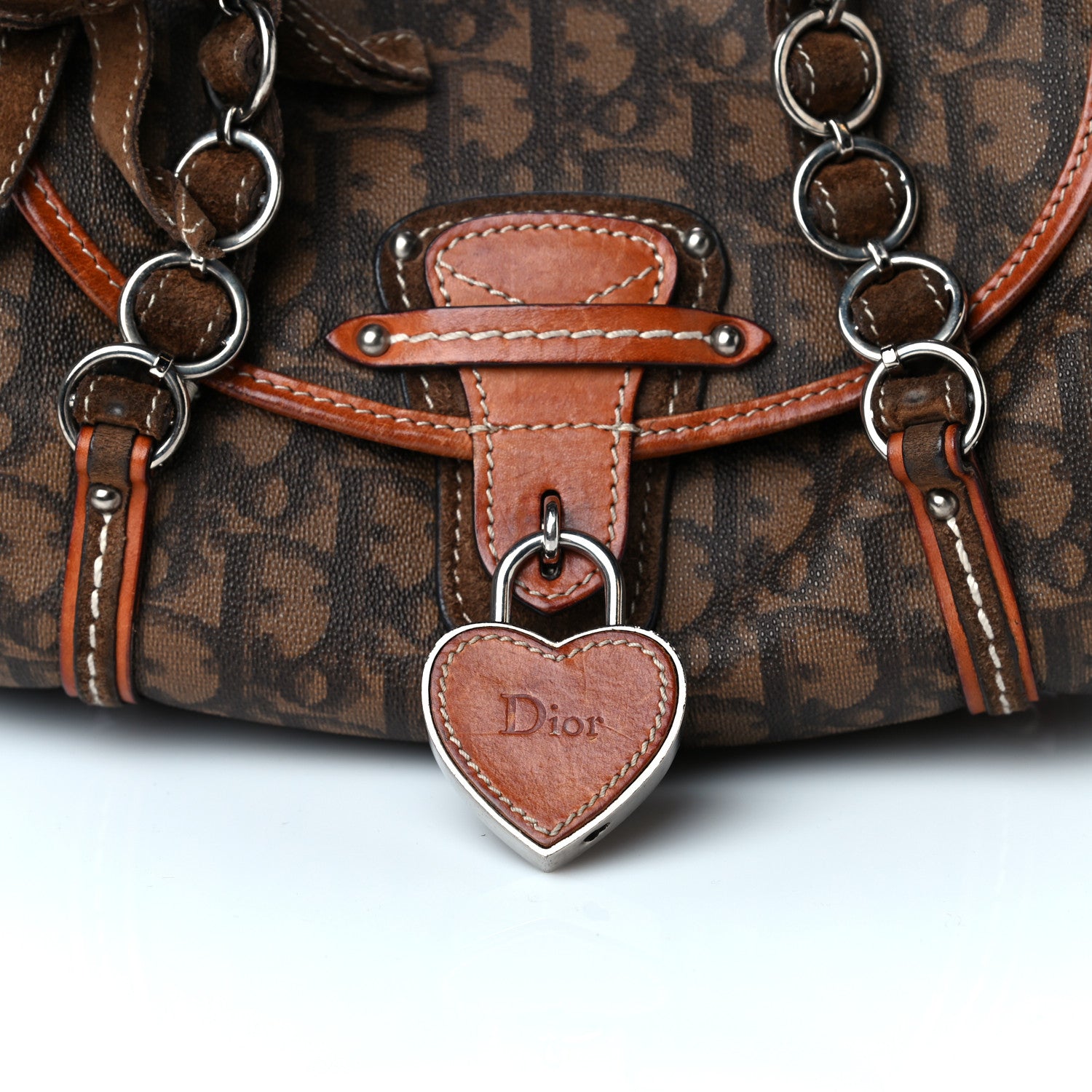 Christian Dior Monogram Romantique Trotter Flap Bag Brown 5 of 6