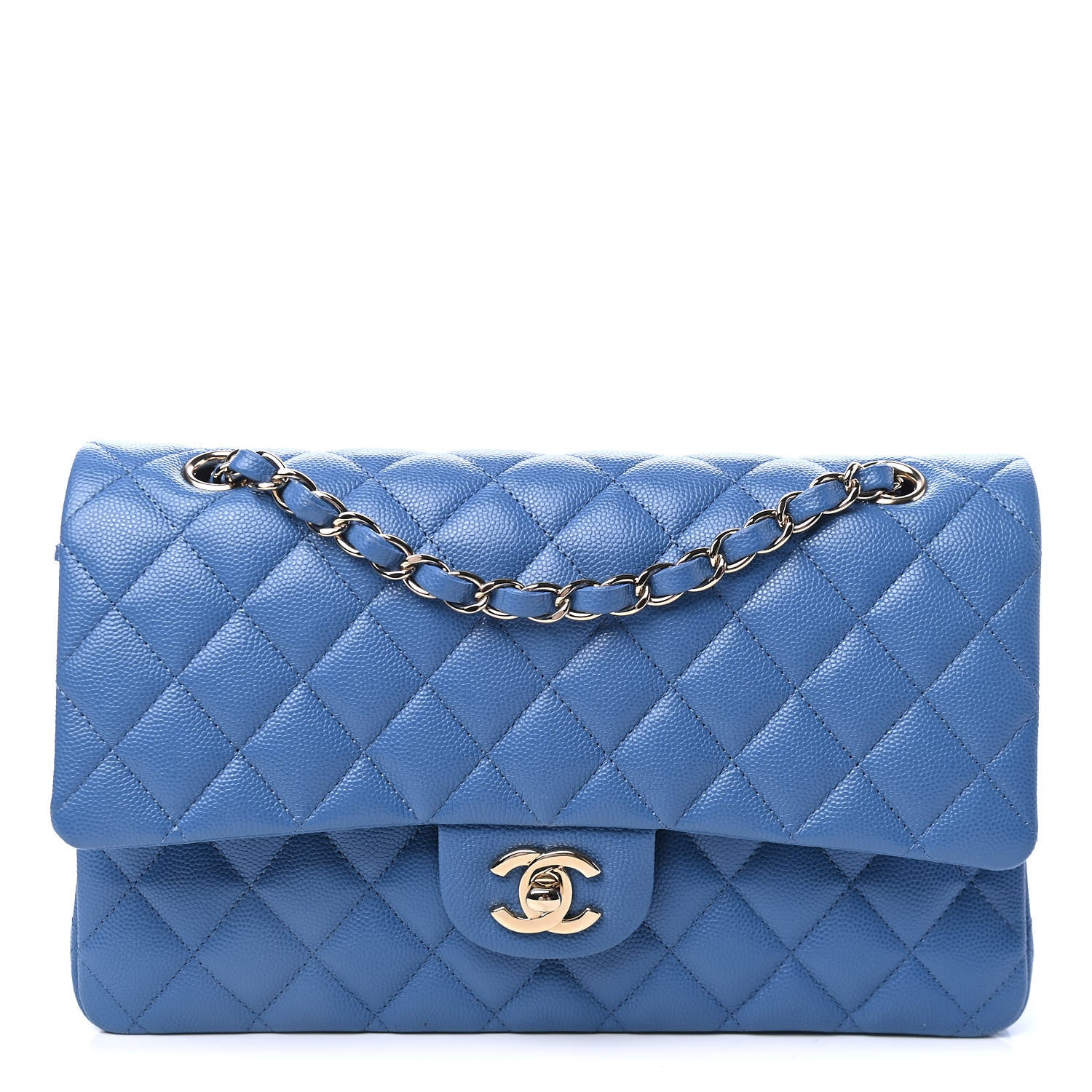 Chanel Caviar Quilted Medium Double Flap Blue 1 of 4