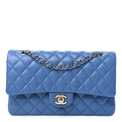 Chanel Caviar Quilted Medium Double Flap Blue 1 of 4