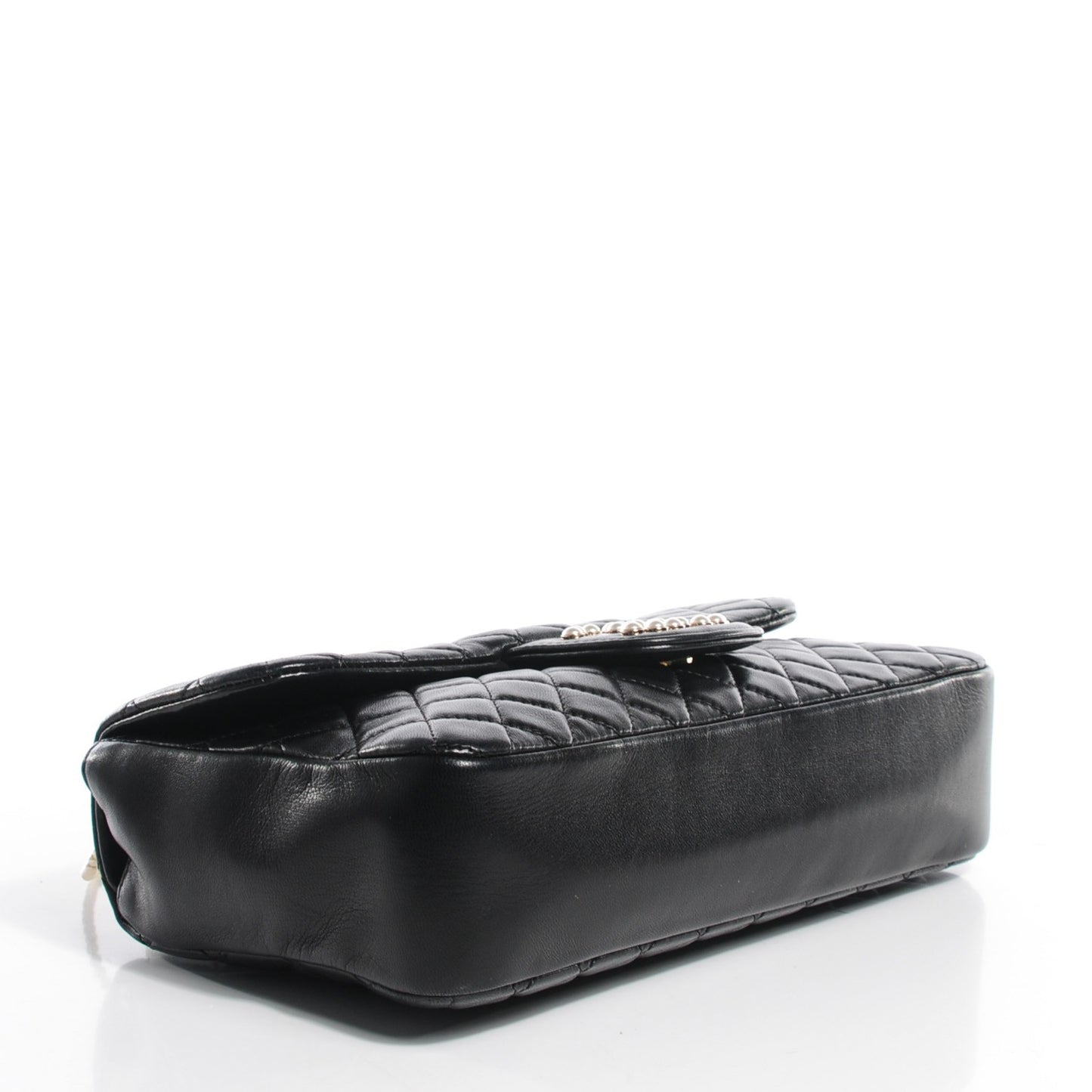 Lambskin Quilted Medium Westminster Pearl Flap Black