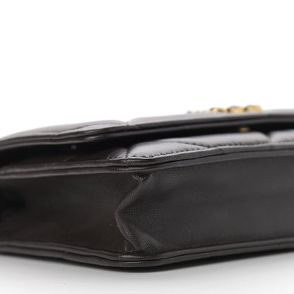 Chanel Shiny Goatskin Quilted Chanel 19 Wallet On Chain WOC Dark Brown 14 of 15