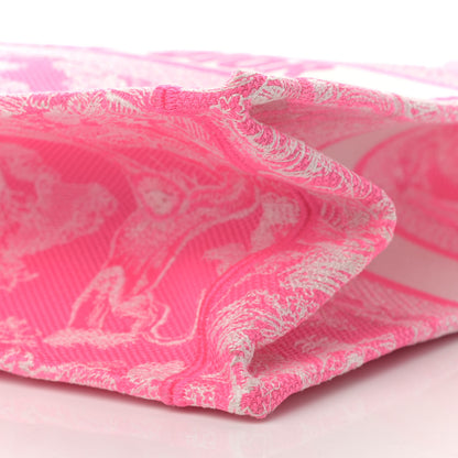 Christian Dior Canvas Embroidered Medium Dioriviera Toile De Jouy Book Tote Fluorescent Pink 9 of 11