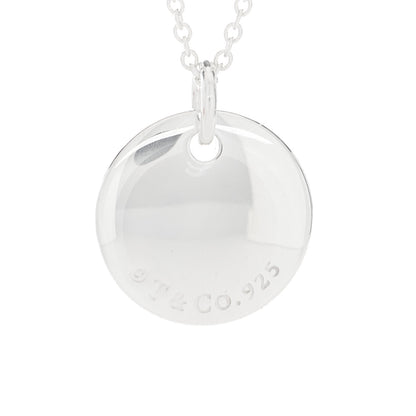 Tiffany Sterling Silver Letter T Disc Pendant Necklace 5 of 5