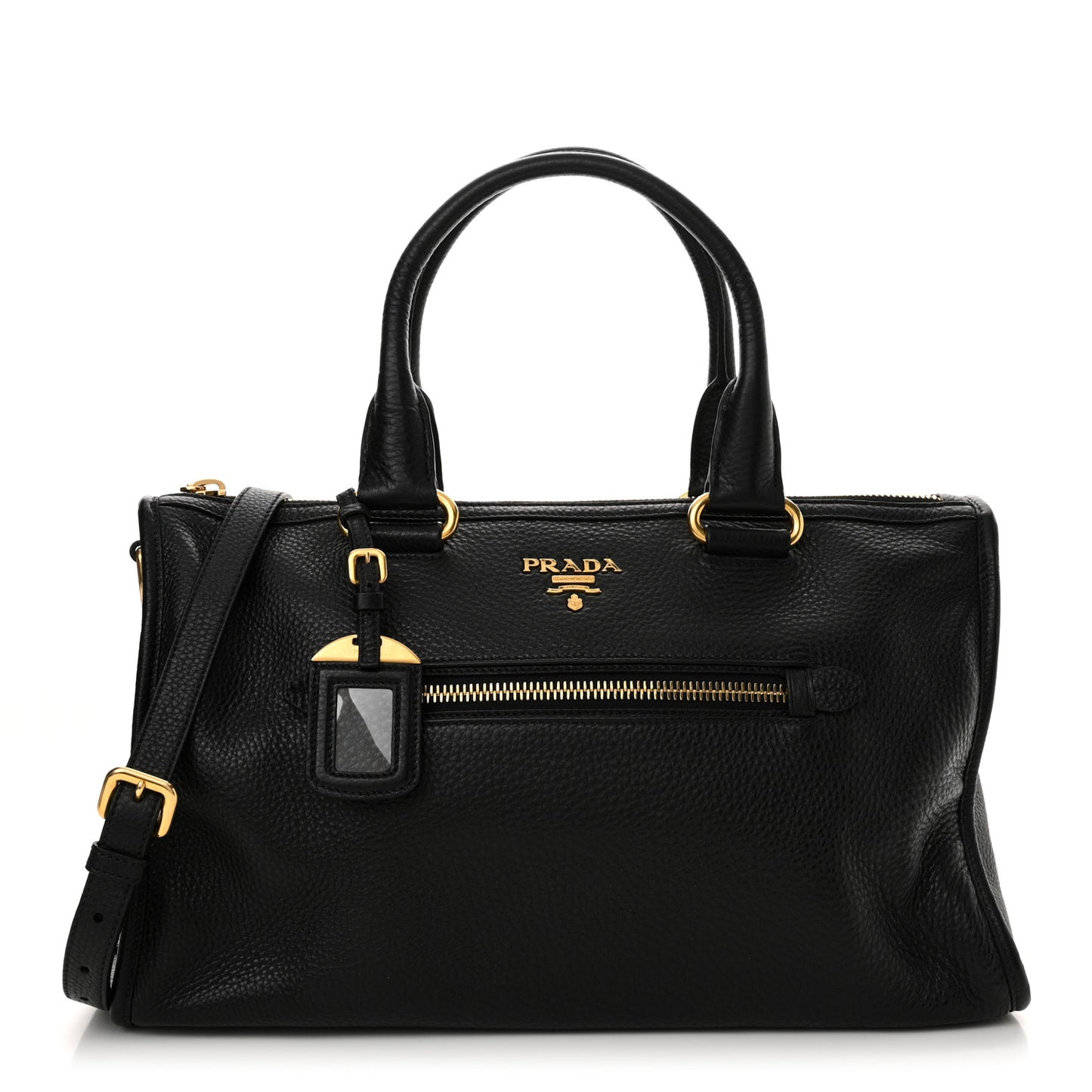 Vitello Daino Shopping Satchel Black