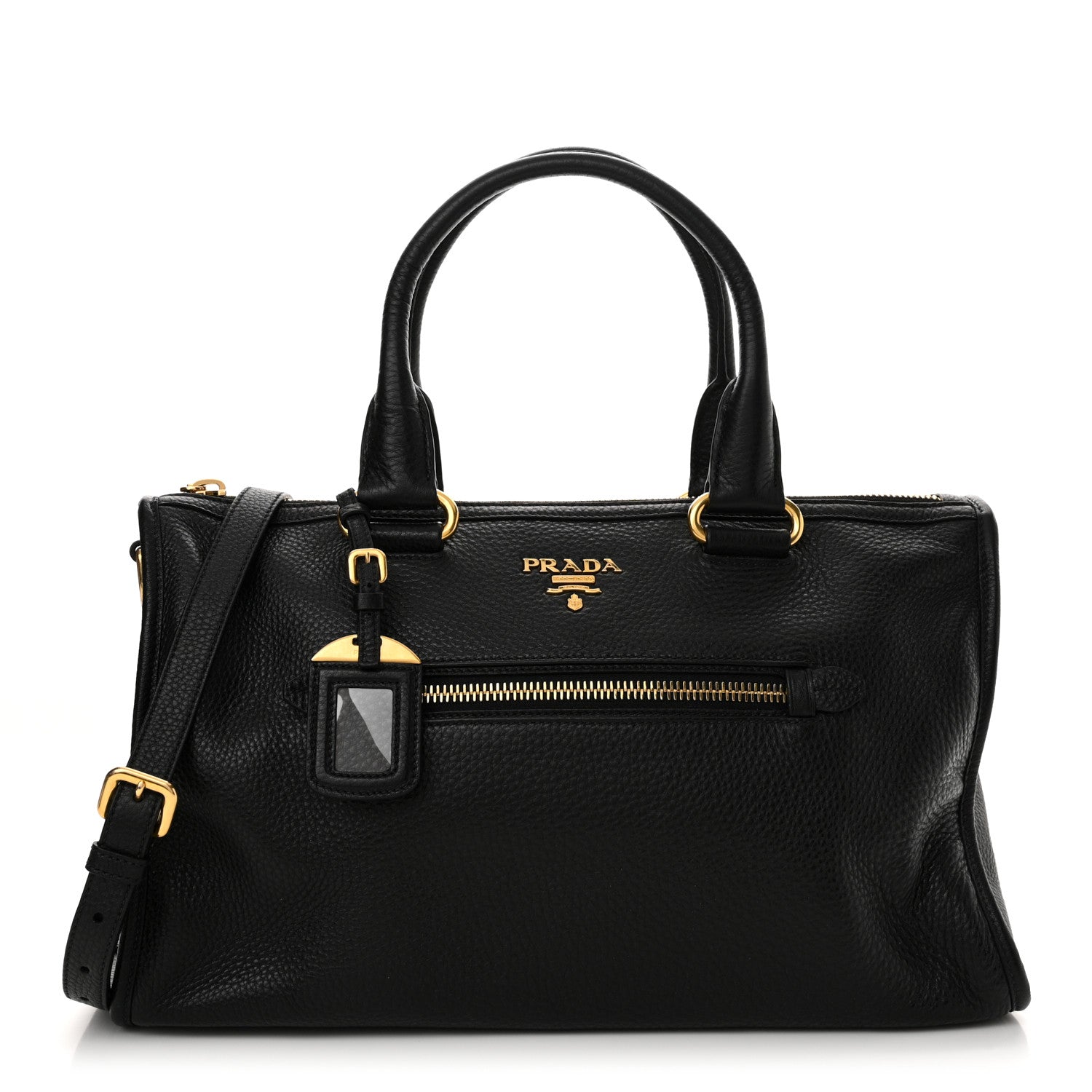 Prada Vitello Daino Shopping Satchel Black 1 of 10
