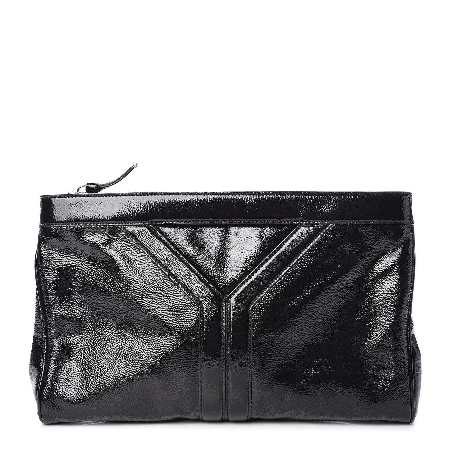 Patent Oversized Cocktail Clutch Black