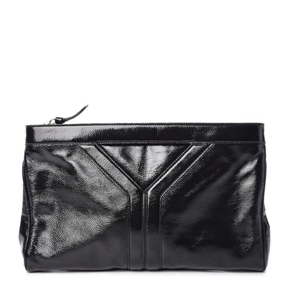 Saint Laurent Patent Oversized Cocktail Clutch Black 1 of 11