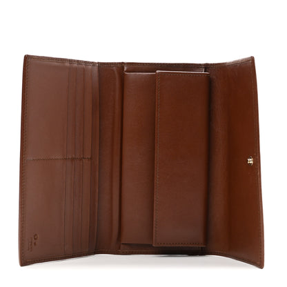 Gucci Monogram Dollar Calfskin Continental Flap Wallet Beige Ebony Tabacco 5 of 7