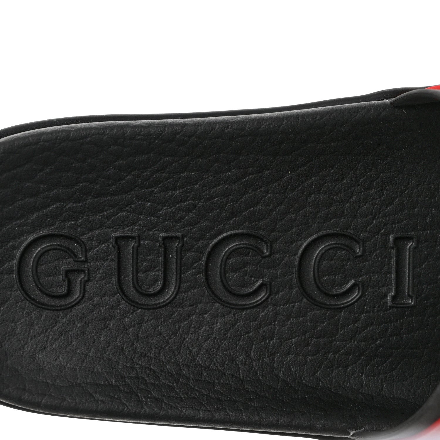 Gucci Rubber Web Womens Interlocking G Slide Sandals 37 Black Green Red 7 of 7