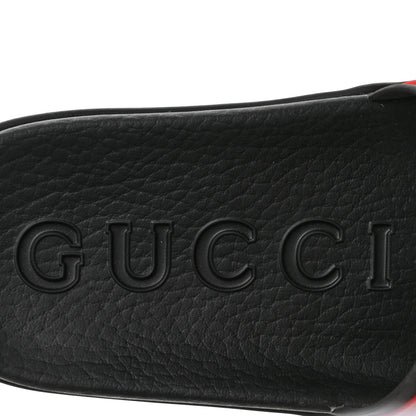 Gucci Rubber Web Womens Interlocking G Slide Sandals 37 Black Green Red 7 of 7