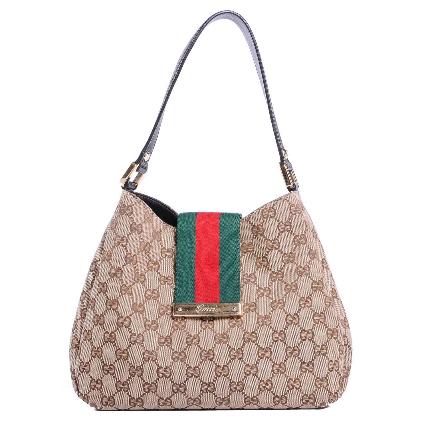 Gucci Monogram New Ladies Web Medium Hobo Ebony 1 of 4