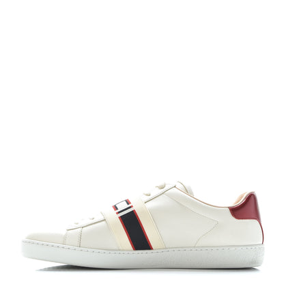 Gucci Calfskin Stripe Womens New Ace Sneakers 41 New Mystic White Ecru Red Flame 1 of 11