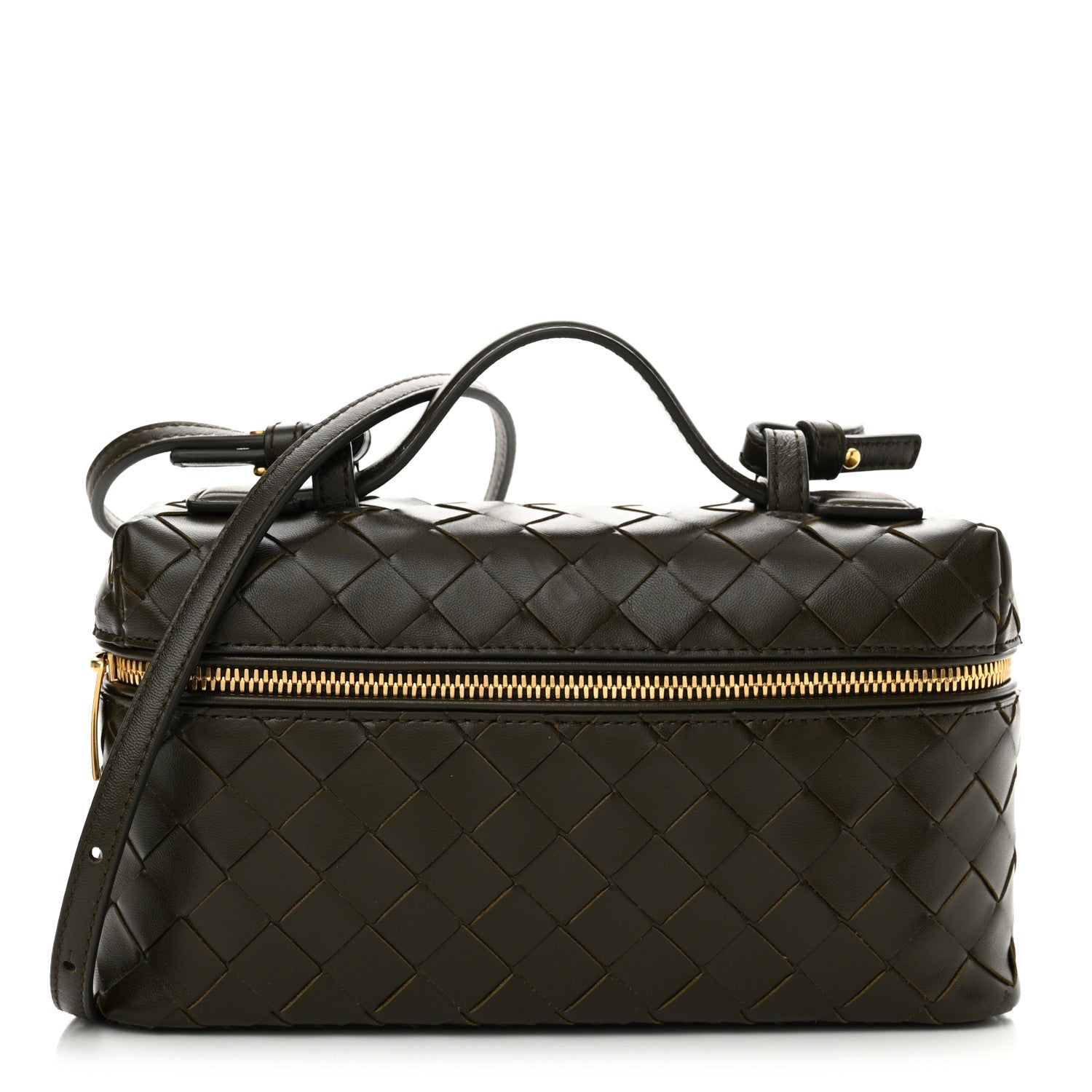 Bottega Veneta Calfskin Intrecciato Bang Bang Vanity Case Kaki 1 of 10