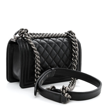 Chanel Lambskin Quilted Small Boy Flap Black 3 of 10