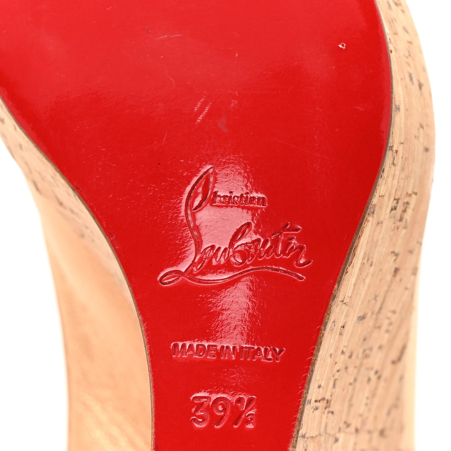 Calfskin Cork Une Plume Sling 120 Wedges 39.5 Gold
