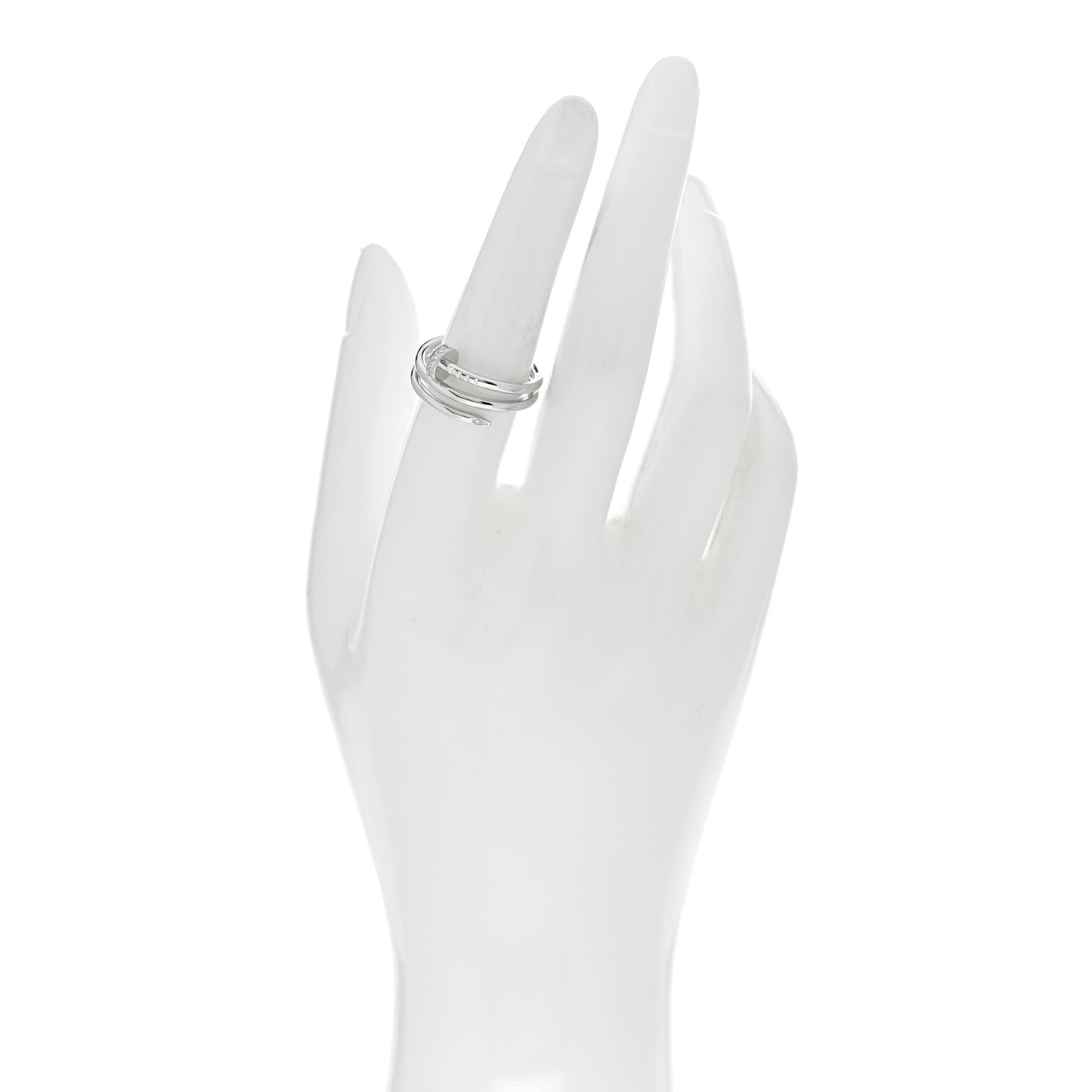 18K White Gold Diamond Double Wrap Juste Un Clou Ring 54 6.75