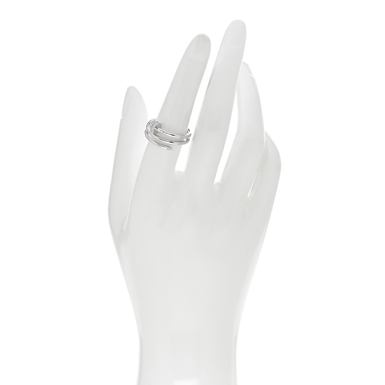 Cartier 18K White Gold Diamond Double Wrap Juste Un Clou Ring 54 6.75 2 of 4