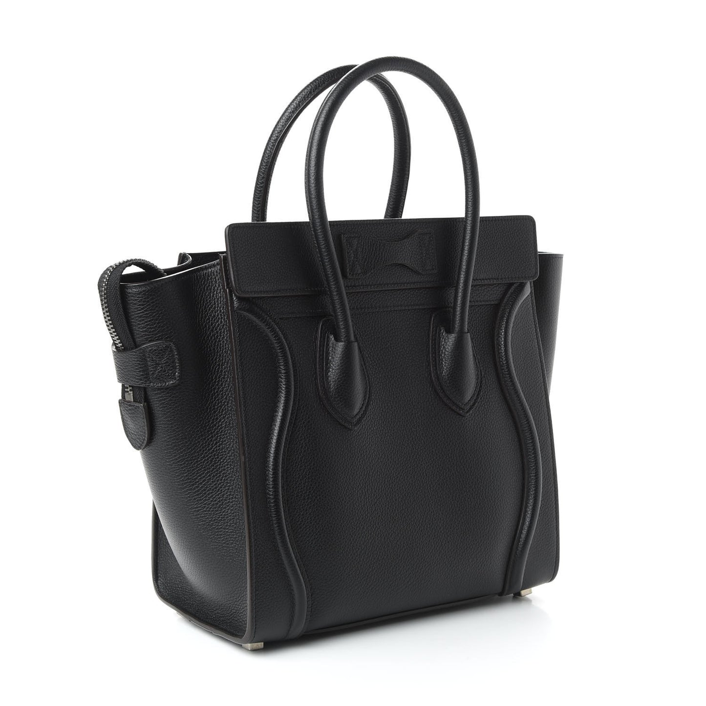 Drummed Calfskin Micro Luggage Black
