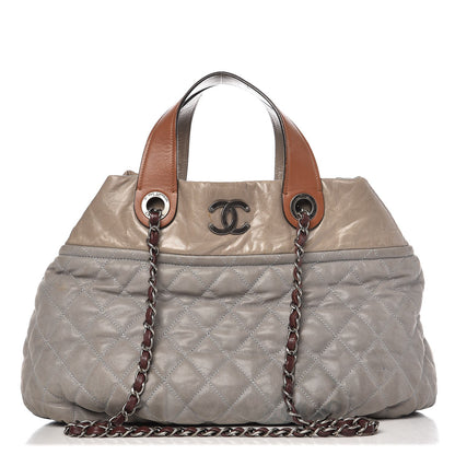 Chanel Iridescent Calfskin Quilted Small In The Mix Tote Grey 1 of 13