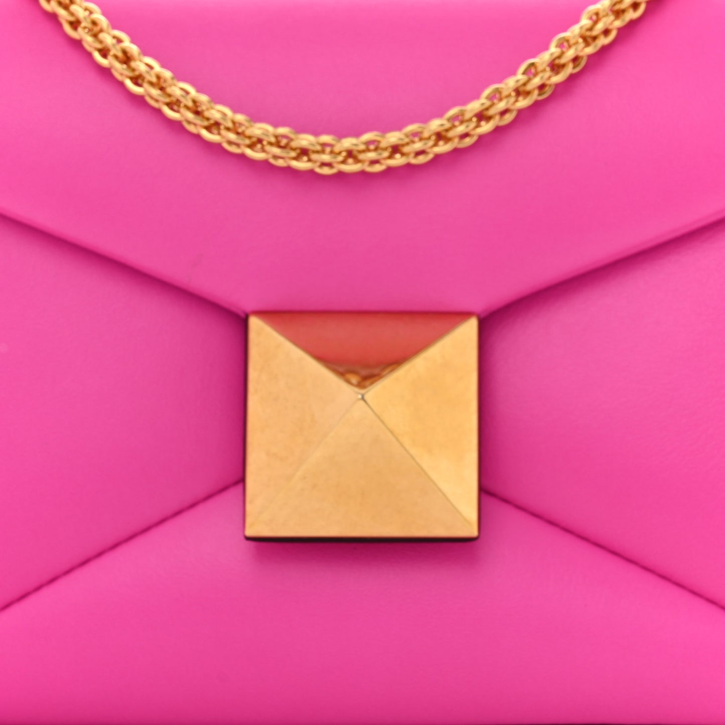Nappa One Stud Chain Clutch Pink PP