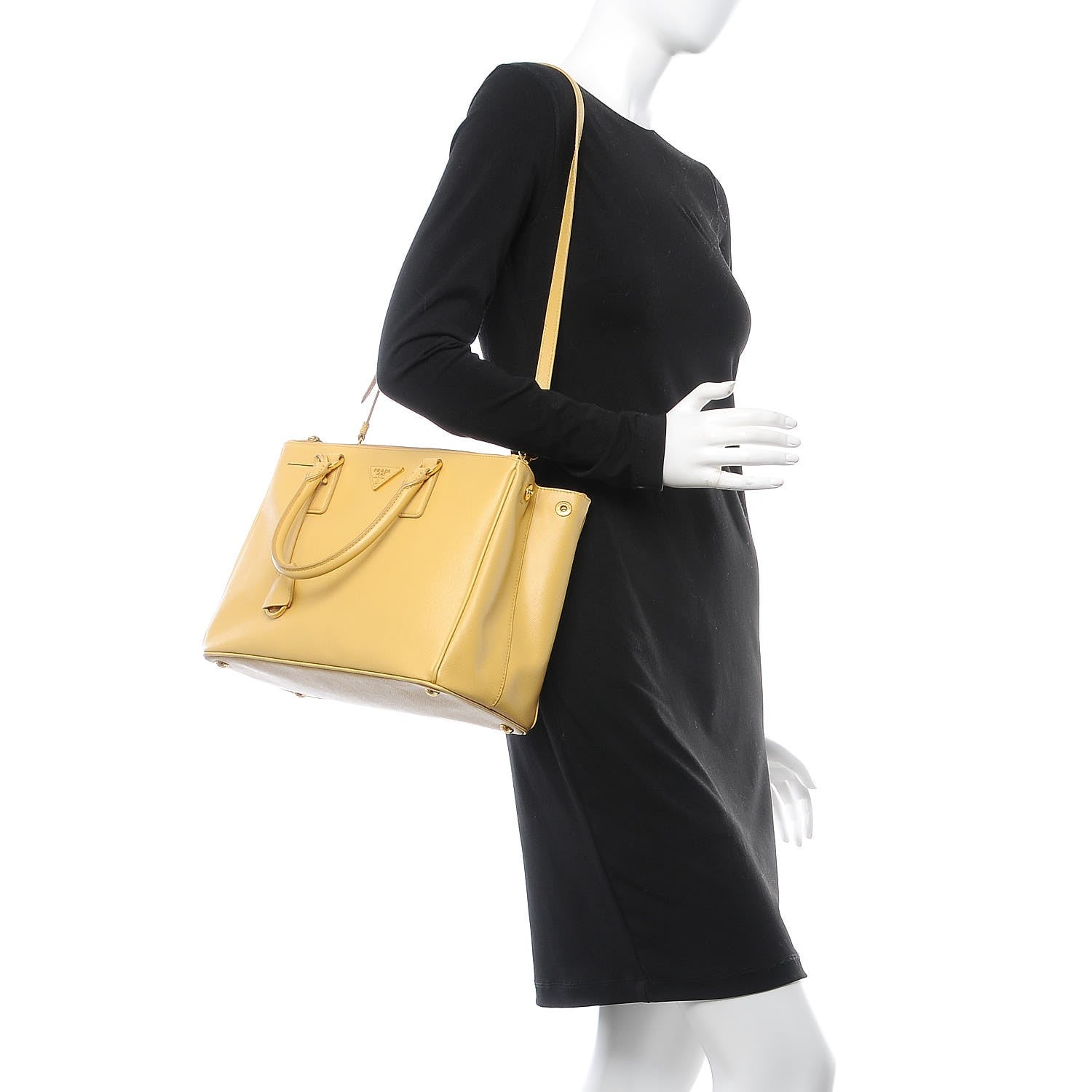 Prada Saffiano Medium Galleria Double Zip Tote Ginestra 2 of 19