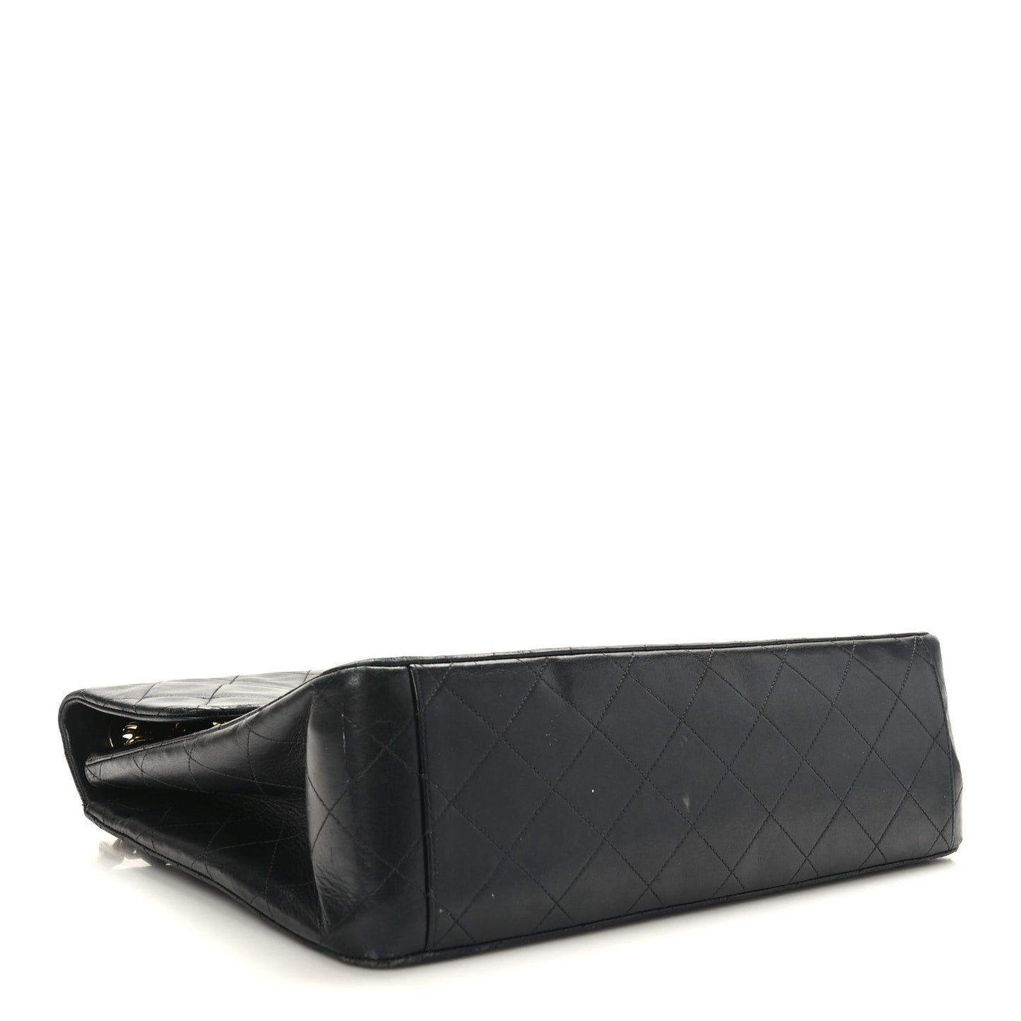 Lambskin Quilted XL Jumbo Single Flap Black