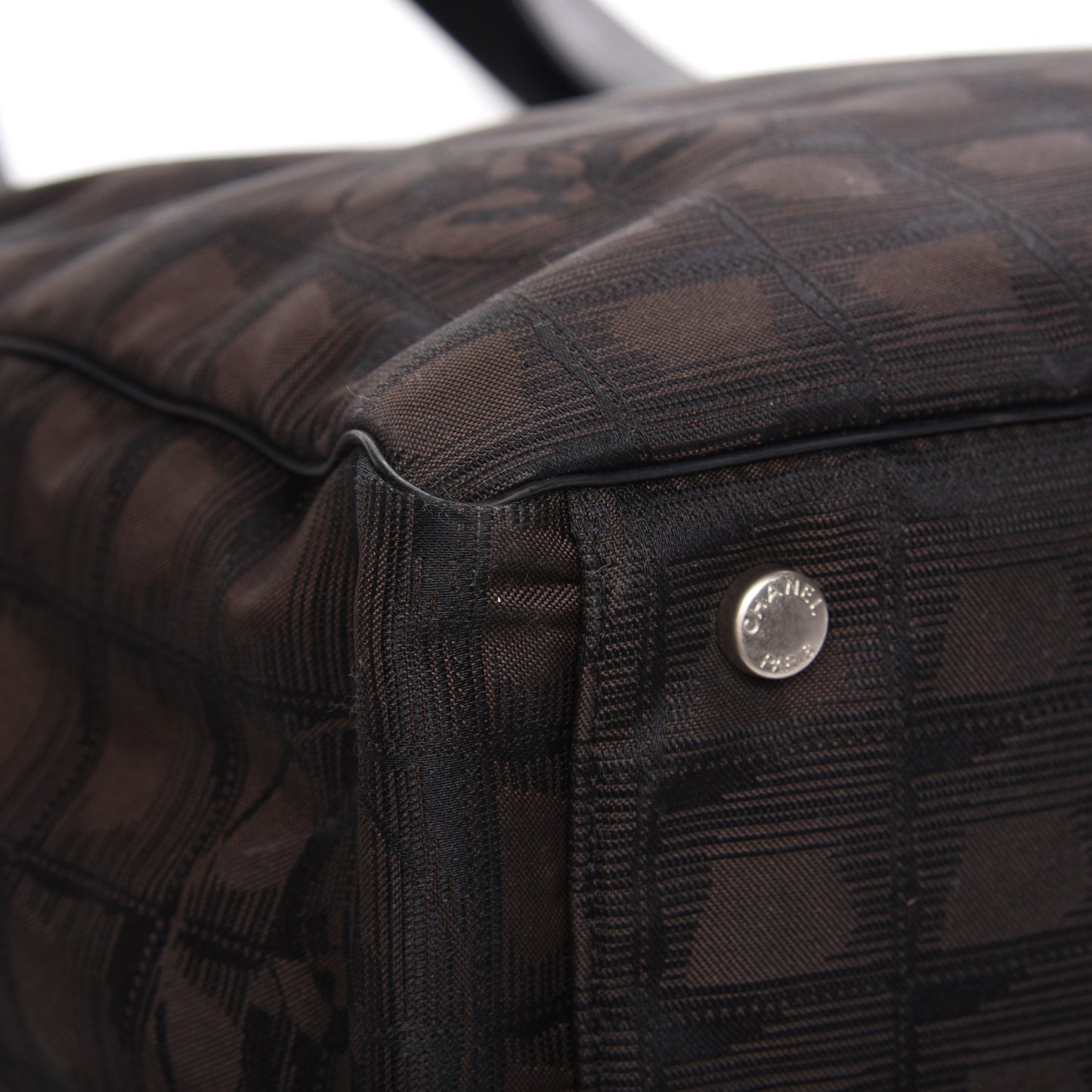 Nylon Medium Travel Tote Black Brown