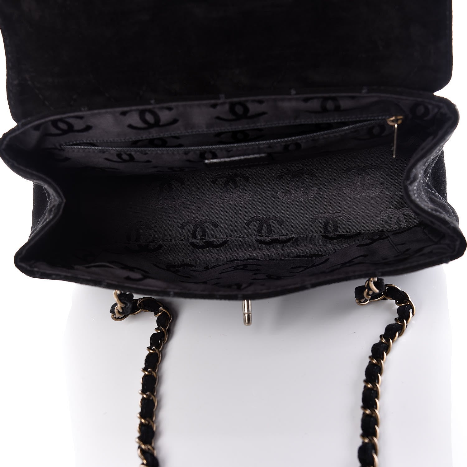 Chanel Suede Diamond Stitched Flap Bag Black 6 of 17