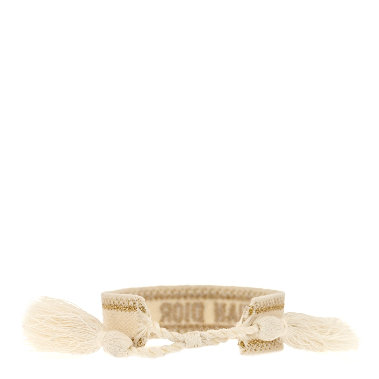 Woven Cotton J'Adior Friendship Bracelet White Gold