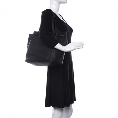 Celine Soft Grained Calfskin Small Belt Cabas Phantom Black 2 of 9