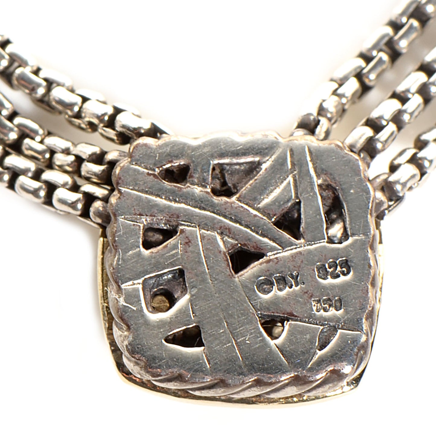 Sterling Silver 18K Yellow Gold Diamond 7mm Albion Necklace