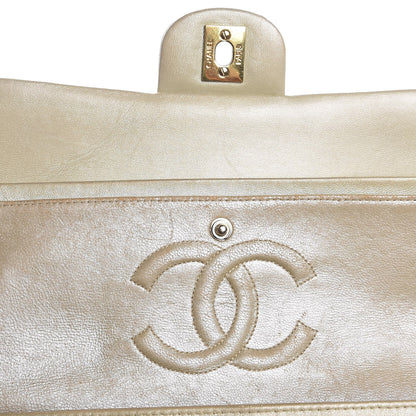 Chanel Lambskin Quilted Medium Double Flap Light Gold 12 of 21