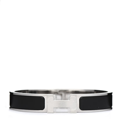 Hermes Matte Enamel Narrow Clic Clac HH Bracelet GM Black 1 of 4