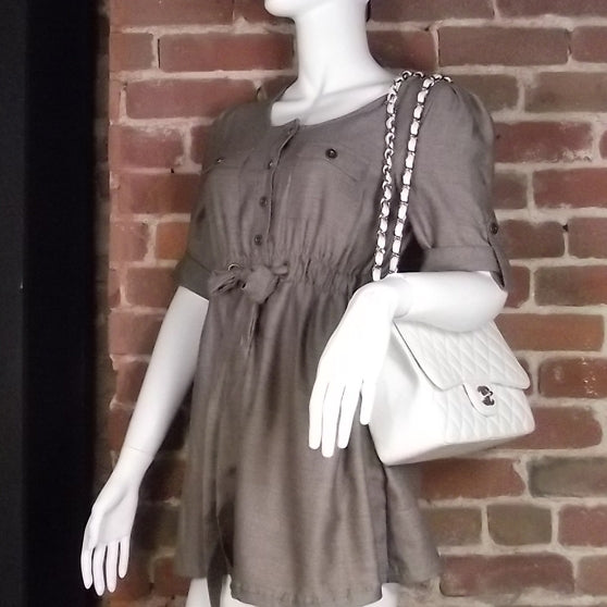 Caviar Jumbo Flap White