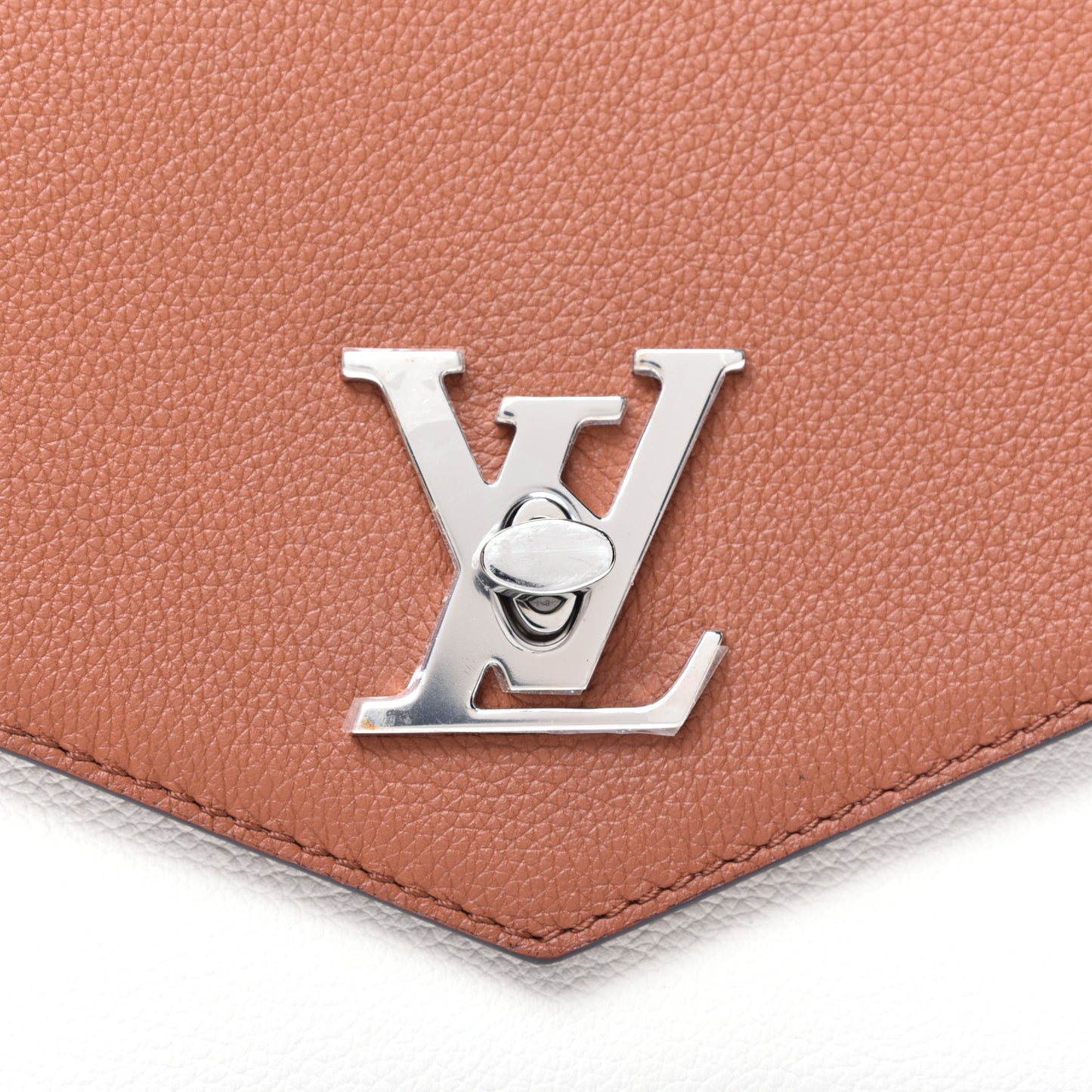 Soft Calfskin My Lockme Top Handle Caramel Creme Black