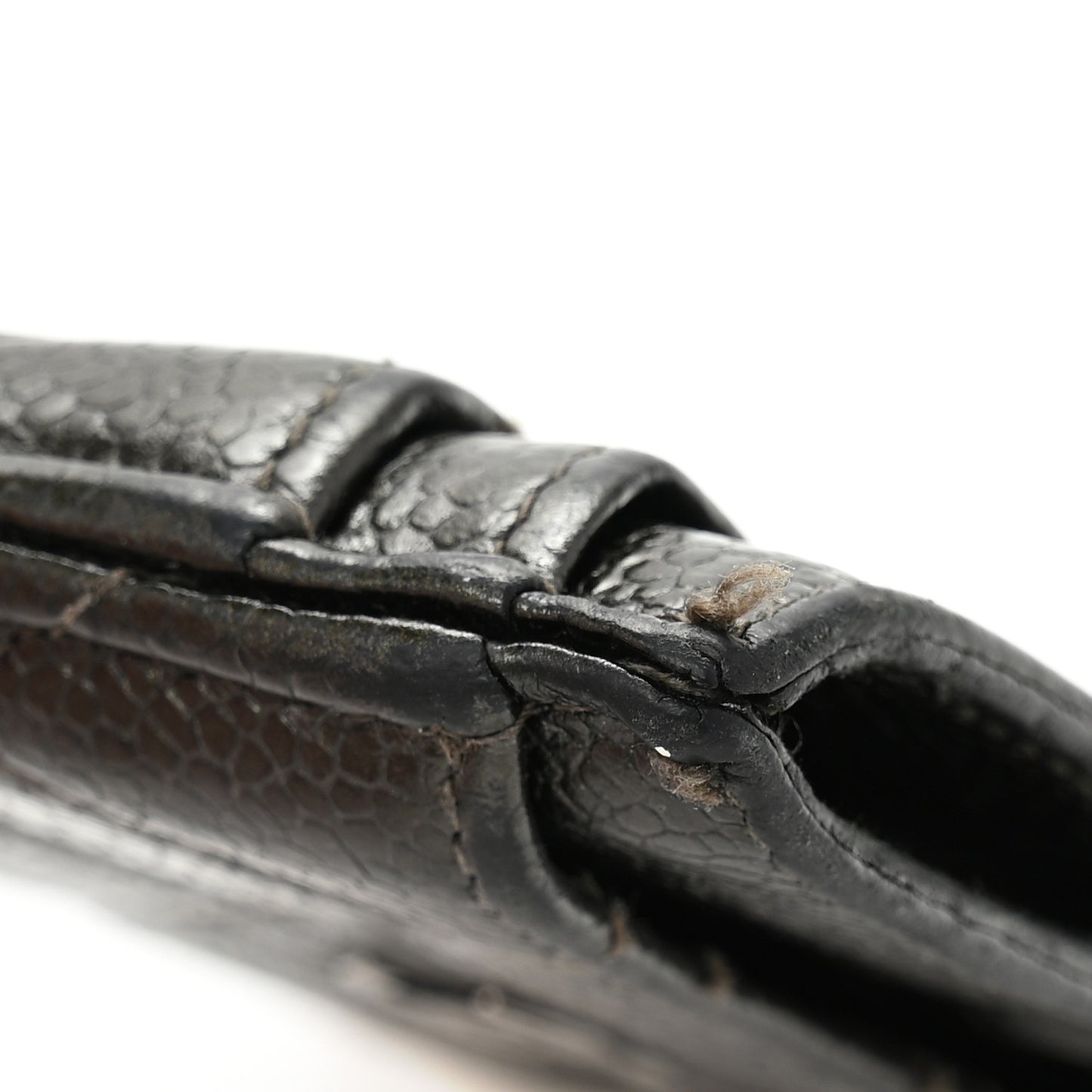 Caviar Quilted Card Holder Black