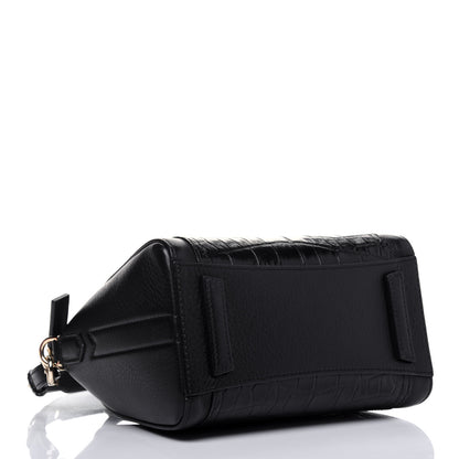 Givenchy Calfskin Crocodile Embossed Mini Antigona Black 5 of 20