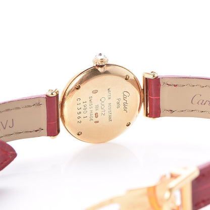 Cartier 18K Yellow Gold Diamond Must de Colisee Quartz Watch Red 8 of 8
