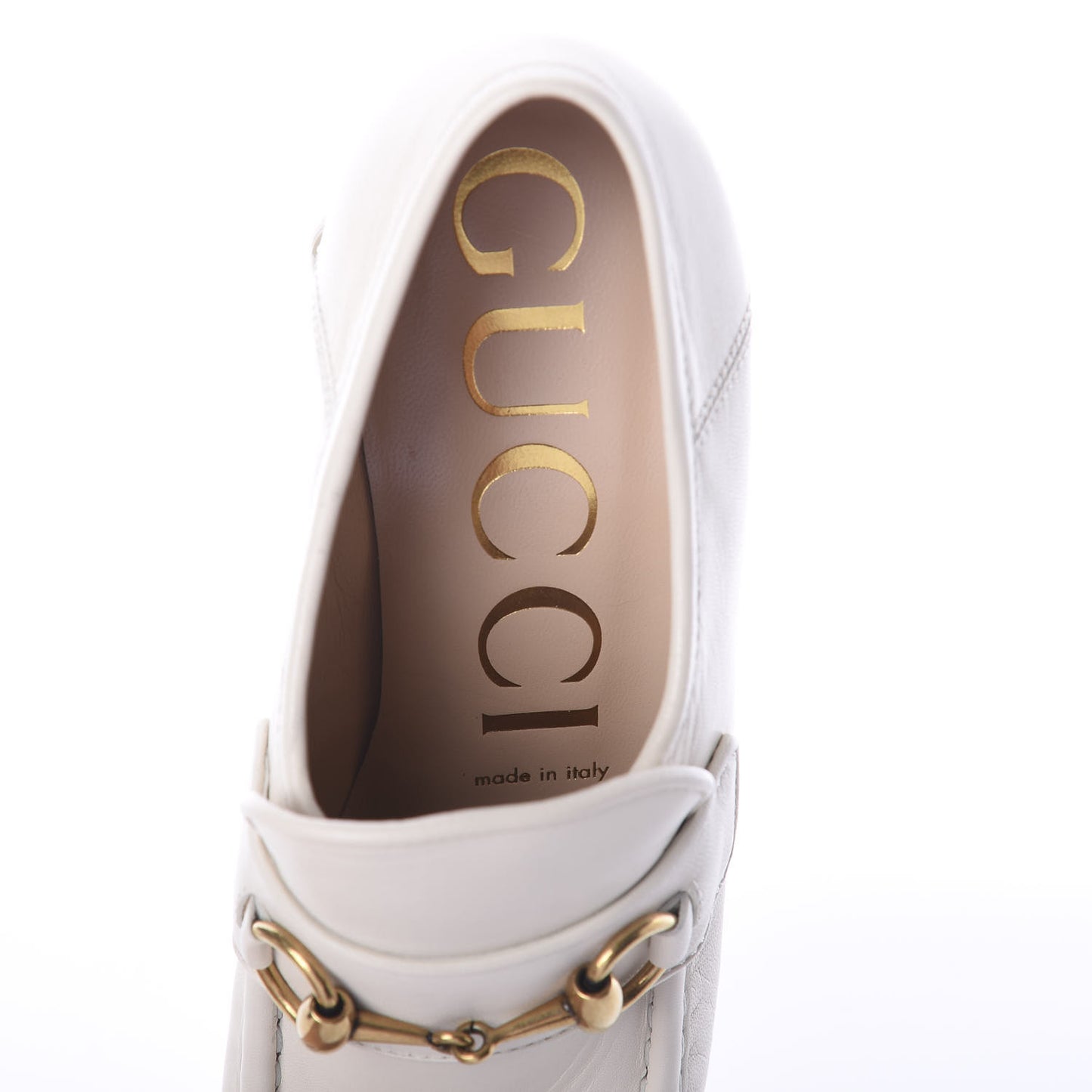 Malaga Kid Pearl Studded Vegas Platform Loafers 36 Mystic White