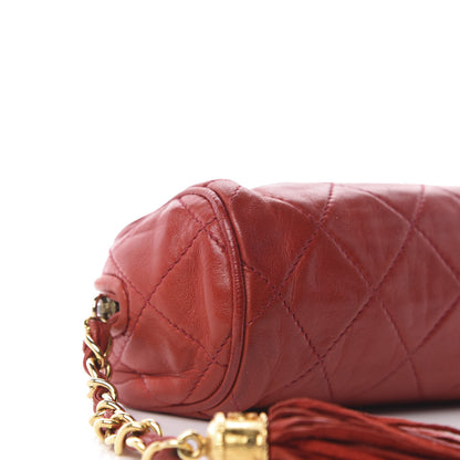 Chanel Lambskin Quilted Tassel Pouch Red 6 of 11